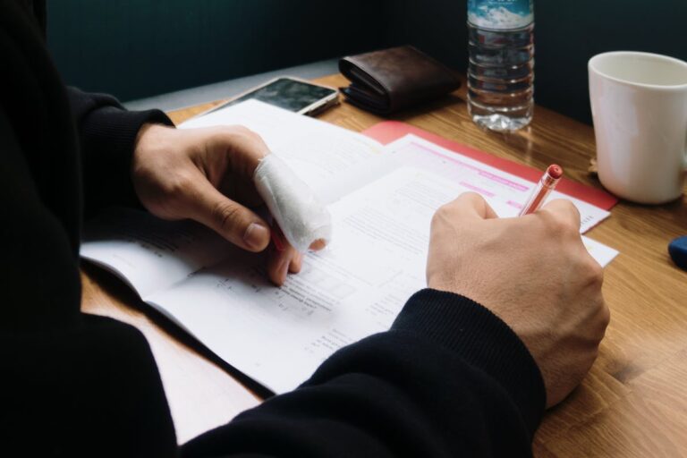 Man Filling Out the Papers