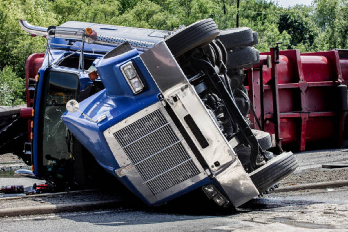Rolled Over Semitruck