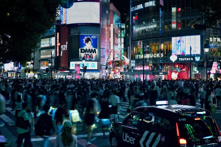 Vibrant Night at Shibuya Crossing, Tokyo